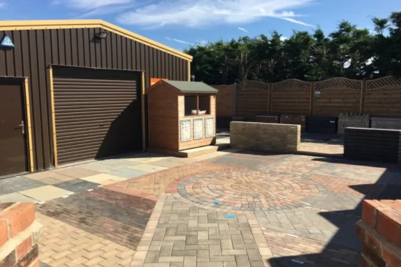 Block paving driveway on our landscaping display