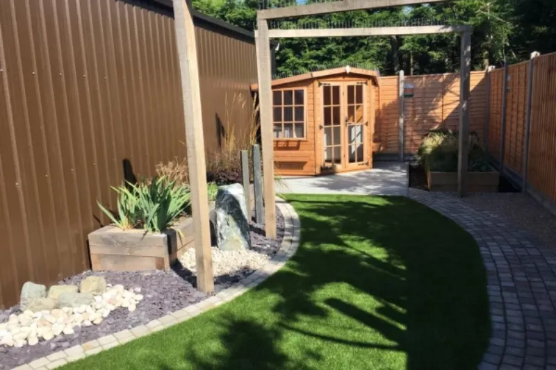 Garden path and landscaping on our display