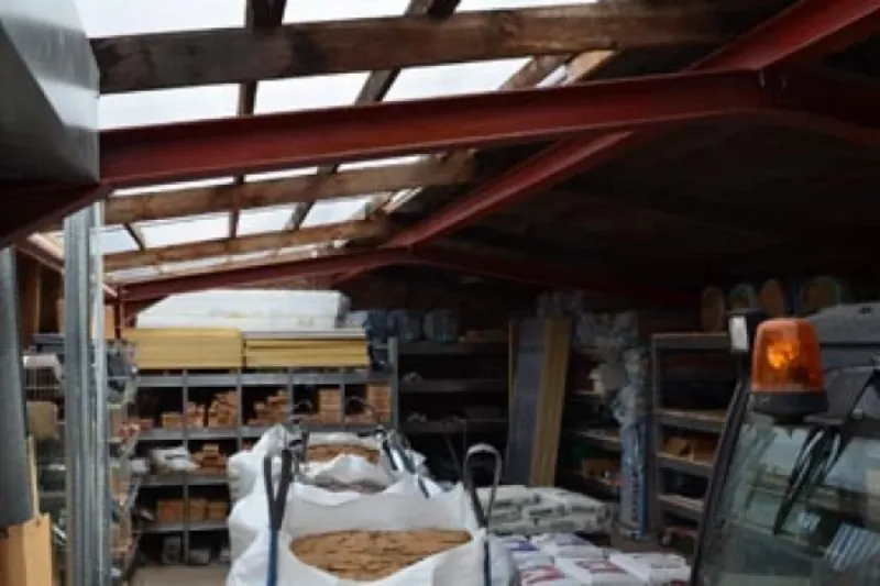 Covered stock storage with bulk bags at the Leicester branch