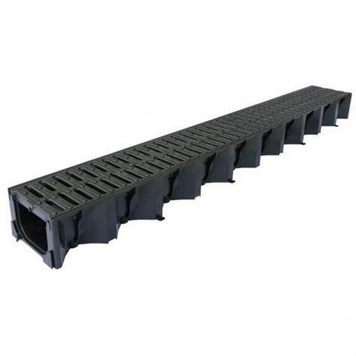 Picture of ACO HexDrain® channel assembly c/w black plastic grating 1000mm A 15 