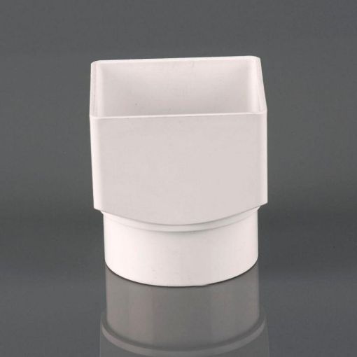 Picture of Rainwater 65mm Square Downpipe Square To Round Adaptor Arctic White 