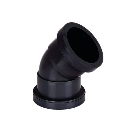 Picture of 40mm Push-Fit Waste Polypropylene 135 deg Obtuse Bend Black 