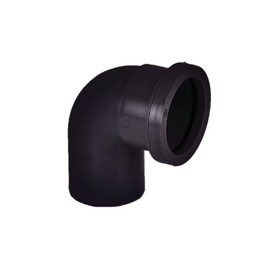 Picture of 40mm Push-Fit Waste Polypropylene 90 deg Conversion Bend Black 