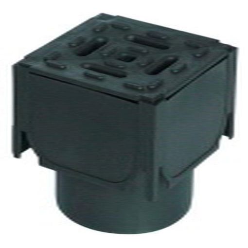 Picture of ACO HexDrain® corner unit c/w black plastic grating and vertical outlet 