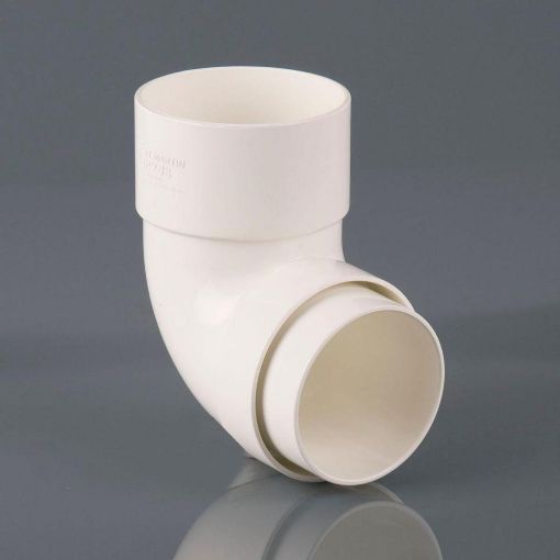 Picture of Rainwater 68mm Round Downpipe 92 1/2 deg Downpipe Bend White 