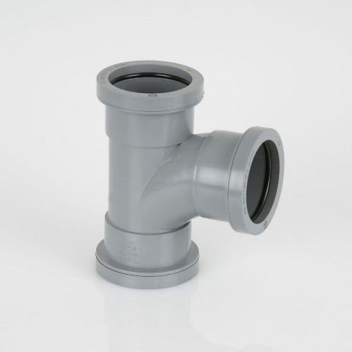 Picture of 32mm Push-Fit Waste Polypropylene 92 1/2 deg Swept Tee Grey 