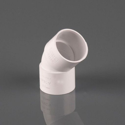 Picture of 32mm Solvent Waste 135 deg Solvent Obtuse Bend White Polar 