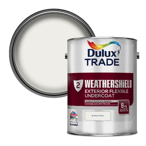 Picture of Dulux Trade Weathershield Exterior Undercoat Brilliant White 5L