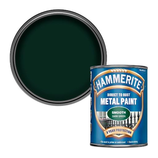 Picture of Hammerite Metal Paint Smooth Dark Green 750ml