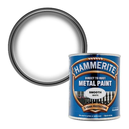 Picture of Hammerite Metal Paint Smooth White 750ml