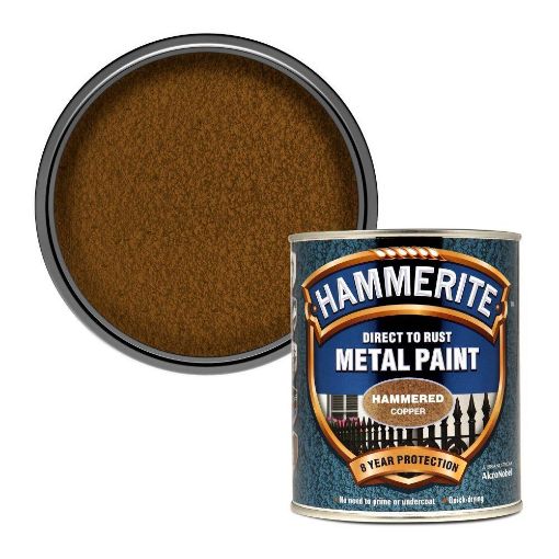 Picture of Hammerite Metal Paint Hammered Copper 750ml