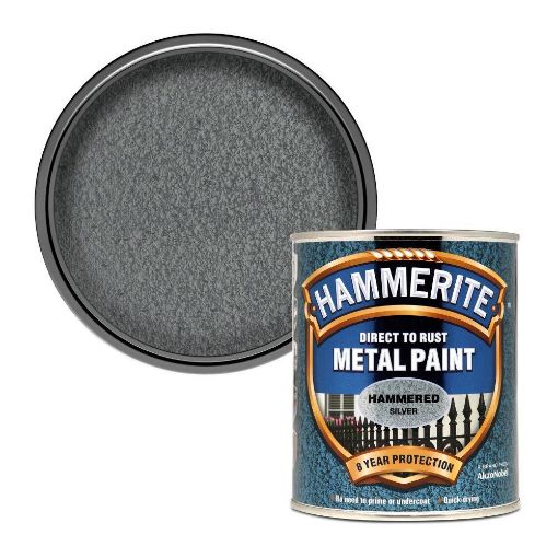 Picture of Hammerite Metal Paint Hammered Silver 750ml