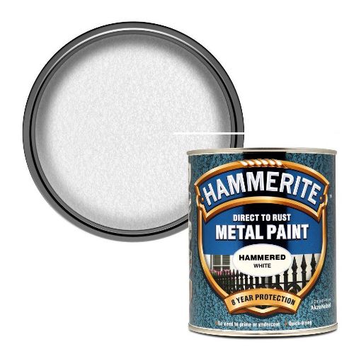 Picture of Hammerite Metal Paint Hammered White 750ml