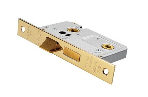 Picture of EASI-T BATHROOM LOCK 64MM RESIDENTIAL ELECTRO BRASSED 64MM