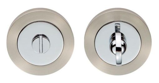 Picture of TURN & RELEASE ON CONCEALED FIX ROUND ROSE SATIN NICKEL/POLISHED CHROME 52 x 8