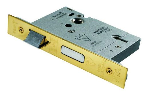 Picture of EASI-T SASHLOCK - 5 LEVER - BRITISH STANDARD STAINLESS BRASS 78 MM