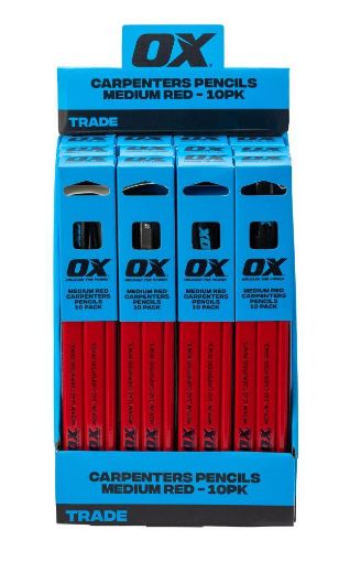 Picture of OX Trade Medium Red Carpenters Pencils 10 pk