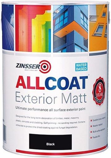 Picture of Zinsser AllCoat Exterior WB Matt Black 2.5lt  