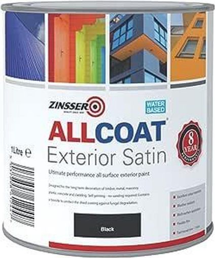Picture of Zinsser AllCoat Exterior WB Matt Black 1lt 