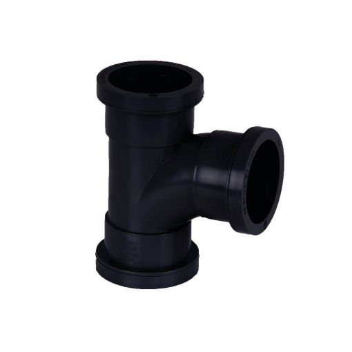 Picture of 32mm Push-Fit Waste Polypropylene 92 1/2 deg Swept Tee Black 