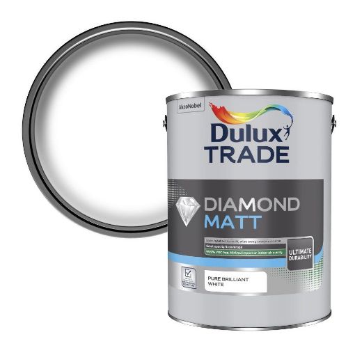 Picture of Dulux Trade Diamond Matt Pure Brilliant White 5L