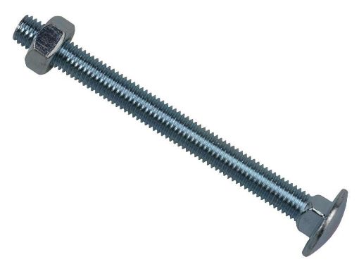 Picture of M10 x 130mm Carriage Bolts with Hex Nuts - Zinc Plated - Bag 10