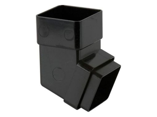Picture of Rainwater 65mm Square Downpipe 112 1/2 deg Offset Downpipe Bend Black 