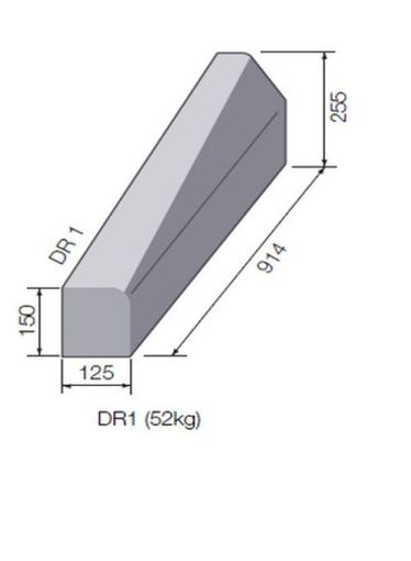 Picture of DROP KERB 225MMX125MM/125MMX150MM RIGHT HAND