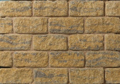 Picture of Burford Tumbled Buff/Black  229 x 140 Reconstituted Stone Walling 