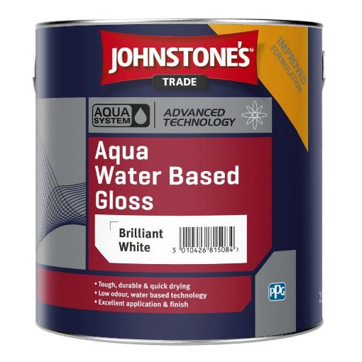 Picture of Johnstone’s Trade Aqua Water Based Gloss Brilliant White 2.5L