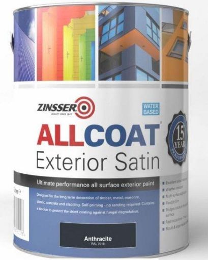 Picture of Zinsser AllCoat Exterior Satin WB Anthracite 1L (RAL 7016)