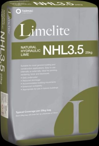 Picture of NHL 3.5 Hydraulic Lime 25kg White Peak Blue Circle (Paper Bag) (56)