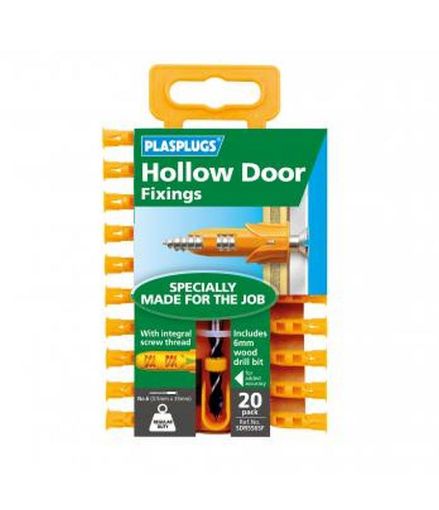 Picture of PLASPLUG 20 Hollow Door Fixings & Drill Clip Pack