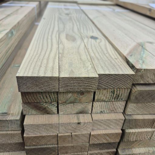 Picture of 25 x 50mm (21x44mm fin) Planed Square Edge [PSE] Redwood Green Tanalised Treated  (FSC® Mix 70%)